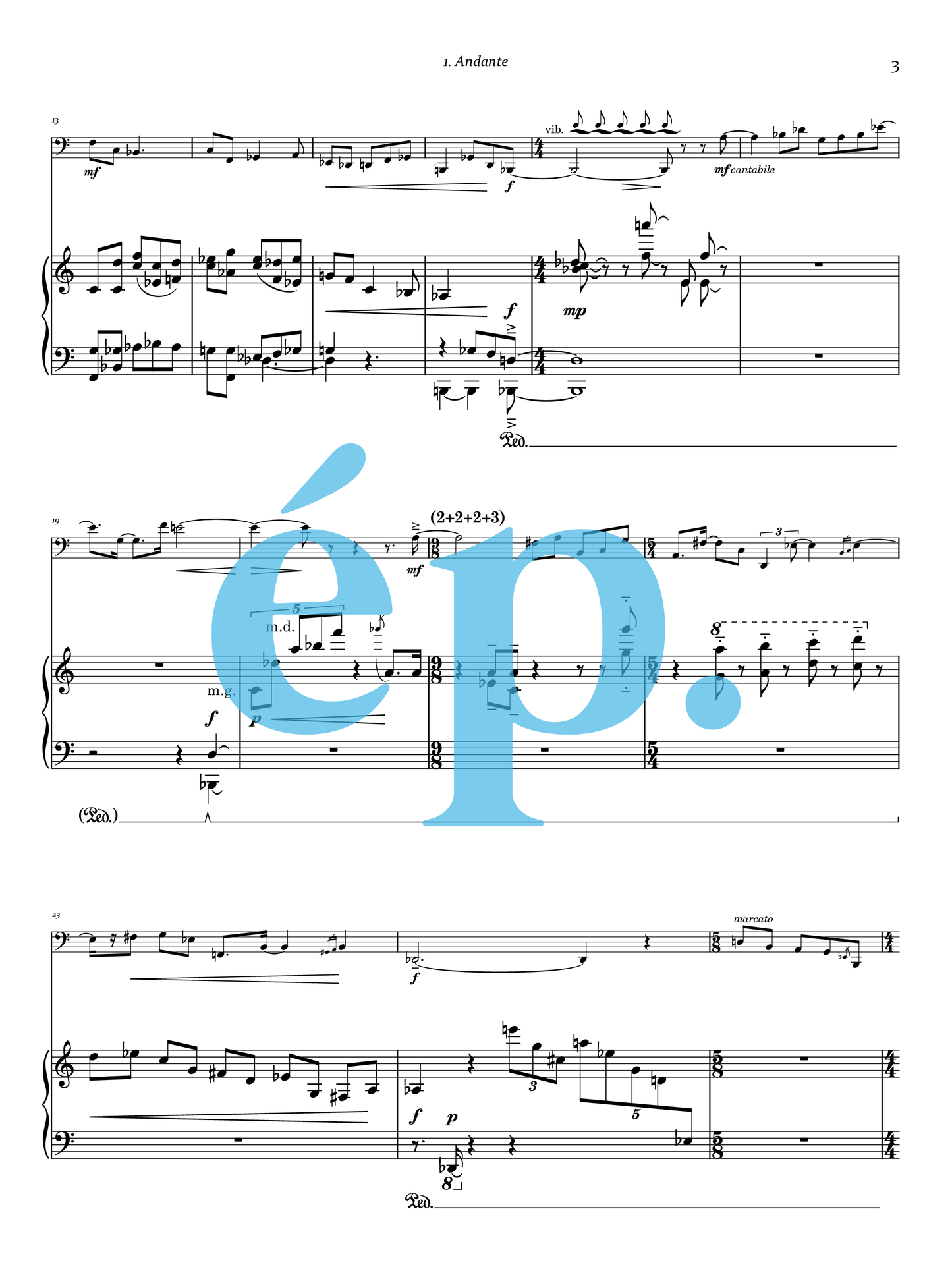 Renata Sokachyk's Three Pieces in F for bassoon and piano