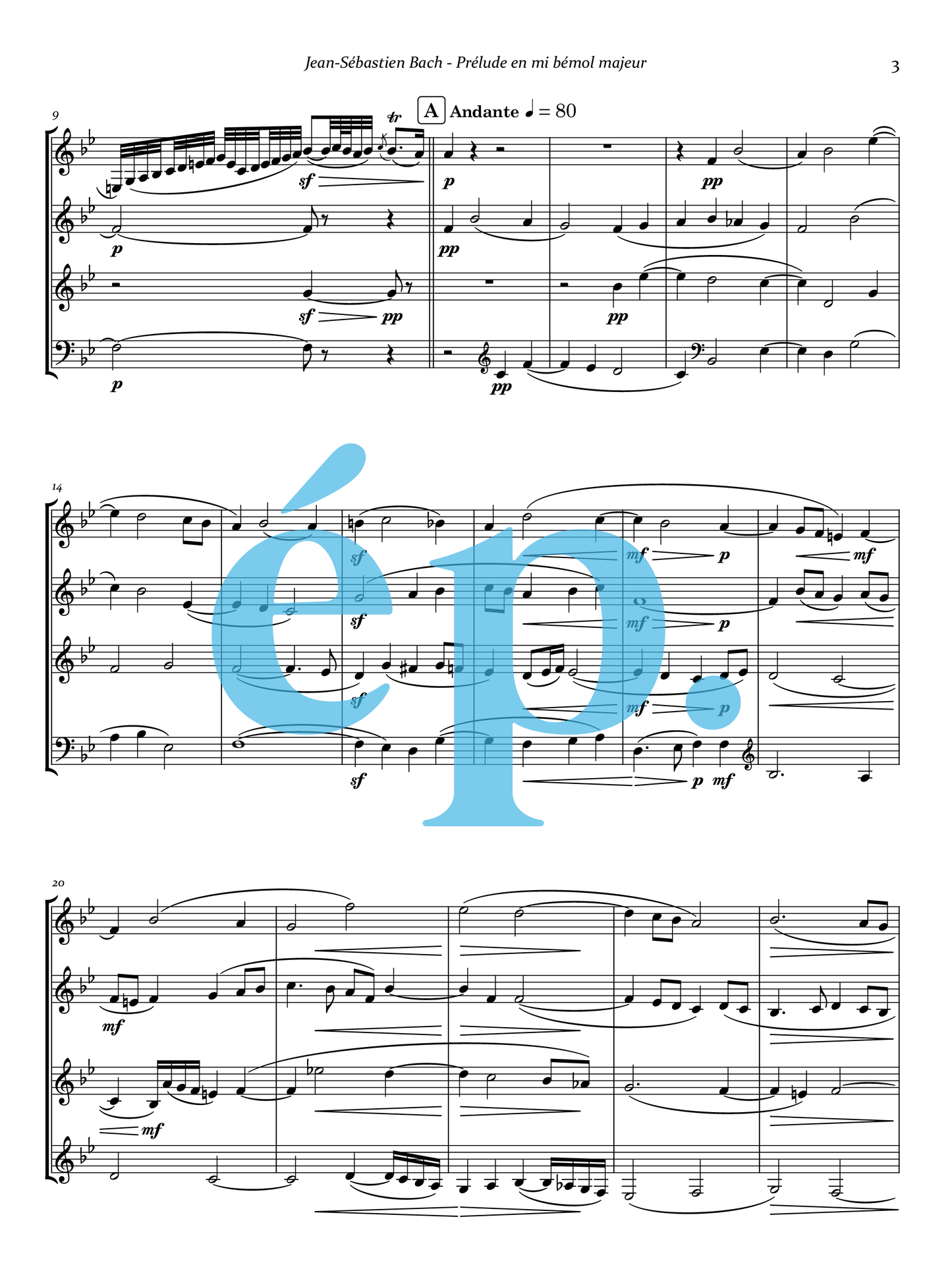 Sélections tirées de Le Clavier bien tempéré, 1er livre adaptées pour quatre cors