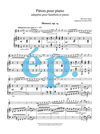 Piano pieces by Mel Bonis arranged for oboe & piano