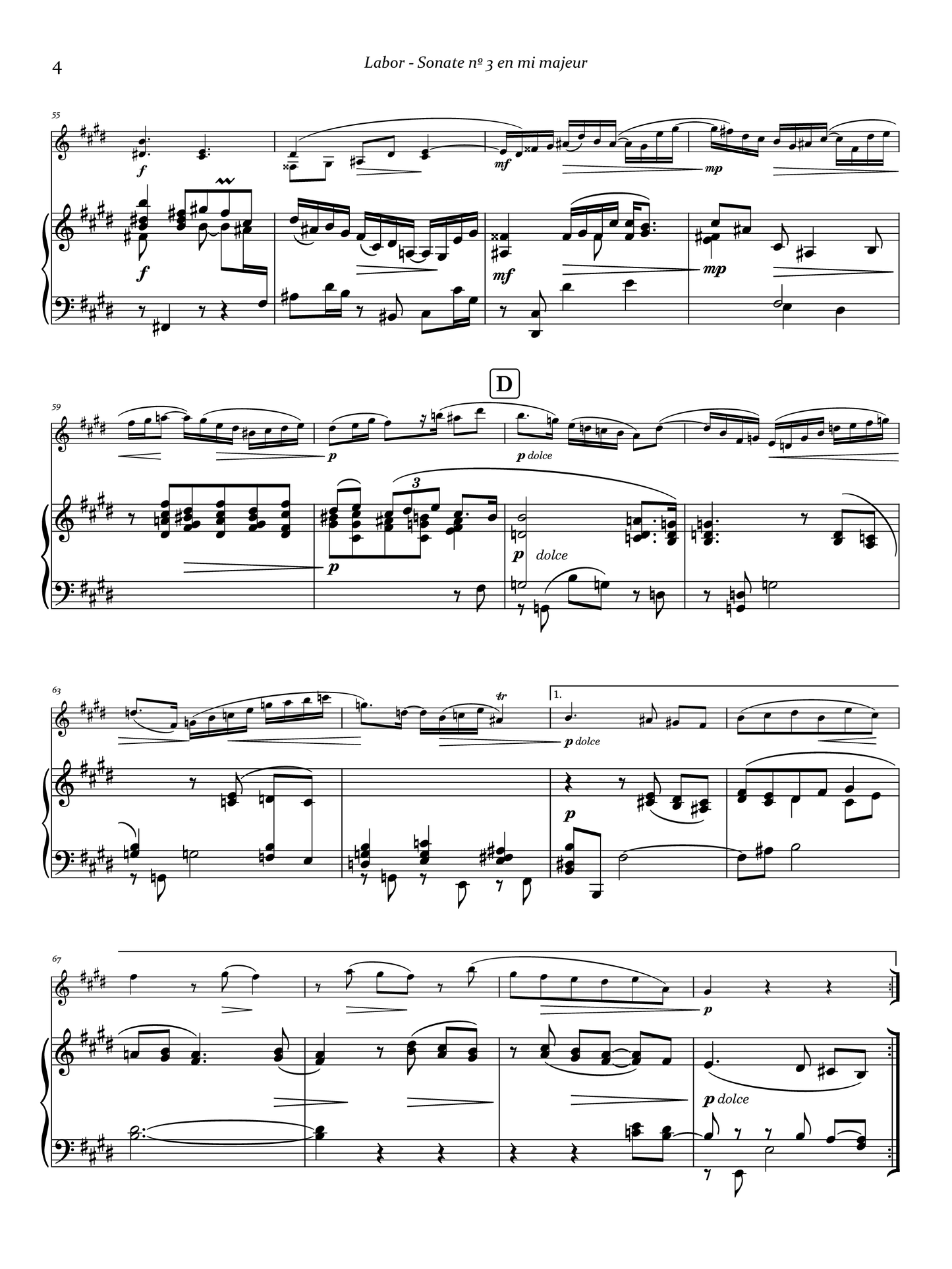 La Sonate nº 3 en mi majeur pour violon et piano main gauche de Josef Labor