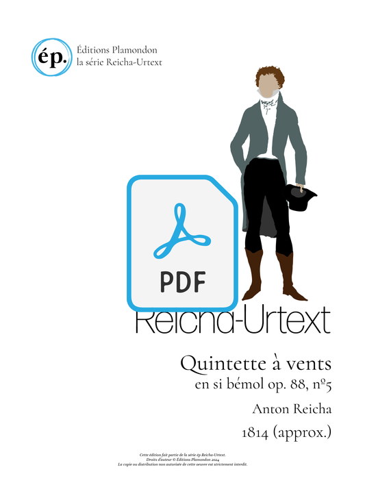 Quintette à vents en si bémol op. 88 no. 5 d'Anton Reicha [version numérique]