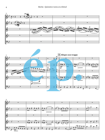 Anton Reicha's Woodwind Quintet in B-flat op. 88 no. 5 [Digital Download]