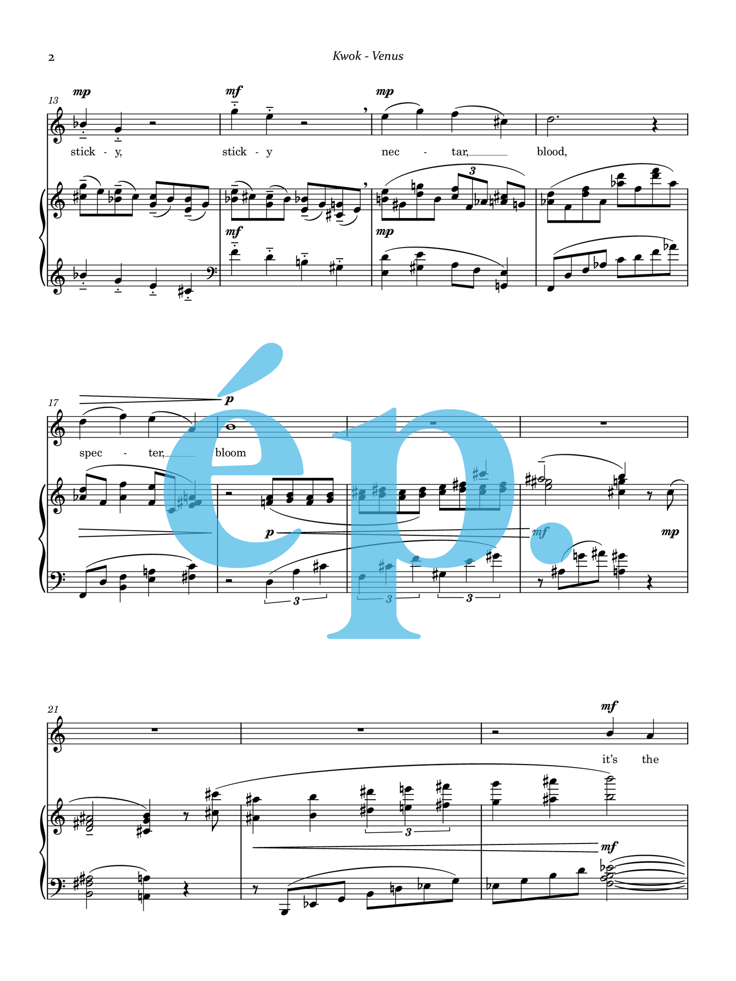 Venus for soprano and piano [Digital Download]