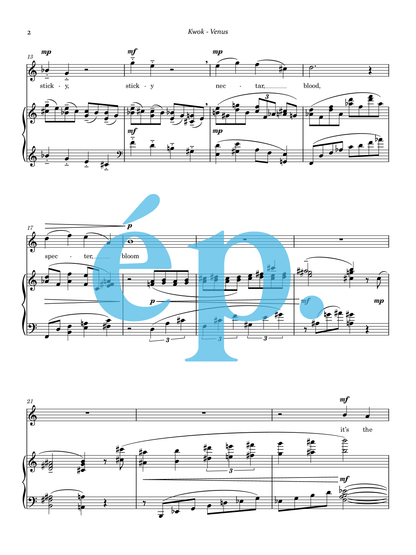 Venus for soprano and piano [Digital Download]