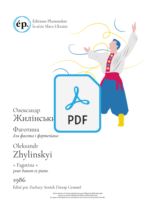 Oleksandr Zhylinskyi's "Fagotina" for bassoon and piano [Digital Download]
