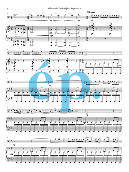 Oleksandr Zhylinskyi's "Fagotina" for bassoon and piano [Digital Download]
